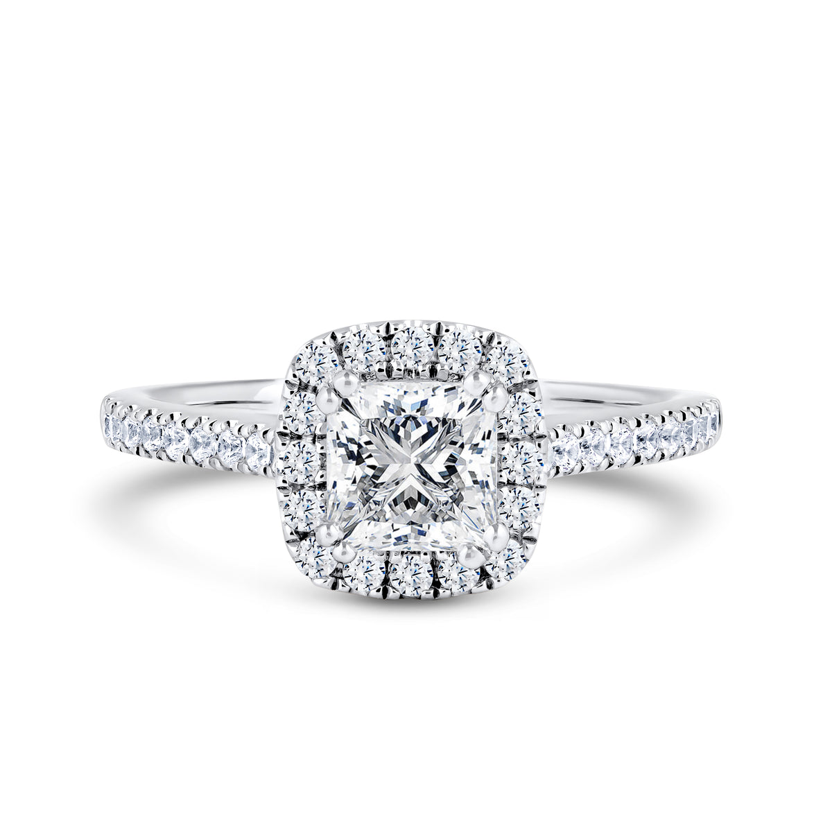 Cushion Halo engagement ring - Platinum | From £1,530