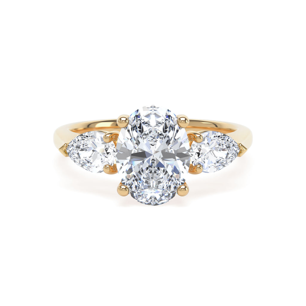Trilogy 18kt Yellow Engagement Ring - front view