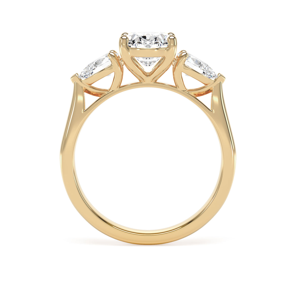 Trilogy 18kt Yellow Engagement Ring - profile view