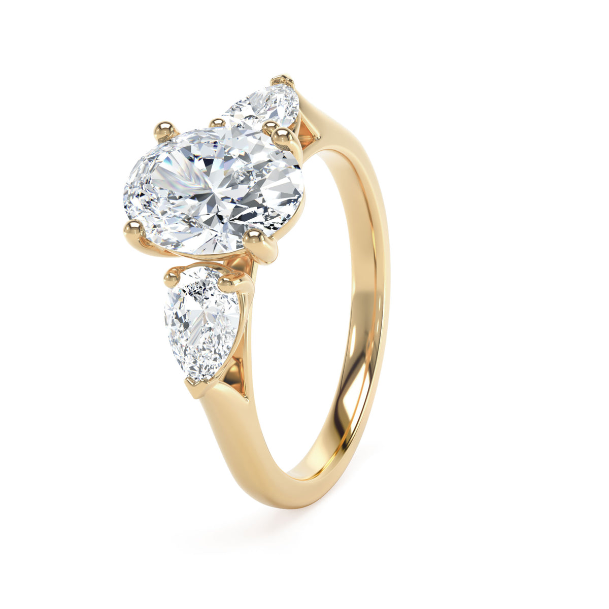 Trilogy 18kt Yellow Engagement Ring - side view